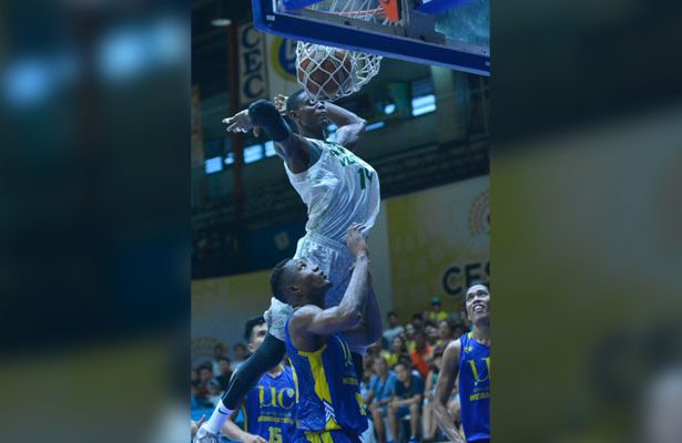 Toughen up. Gary Cortes wants his import Basierru Sackour and the rest of the UV players to bulk up for the tough PCCL grind. (SunStar Photo/Amper Campaña)